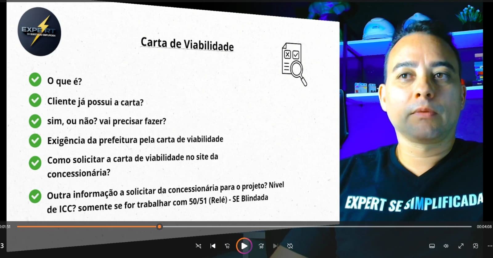 Aula Expert em Subestação Simplificada com o Eng. Márcio Rocha