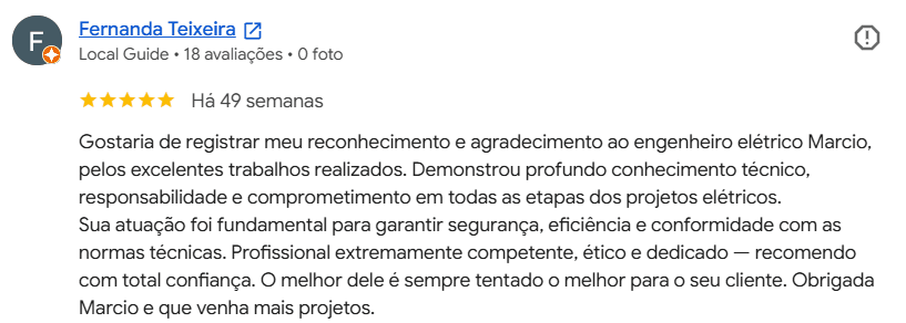 Avaliação de cliente da MRX no Google — 4